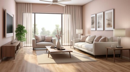 A bright and comfortable living room with minimalist style