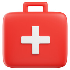 Fototapeta premium 3D Red Medical Bag Illustration