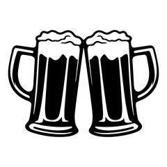 2 beer pints saying cheers. 