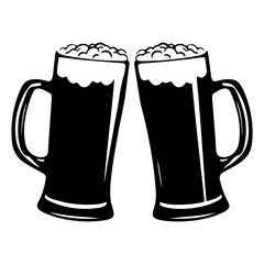 2 beer pints saying cheers. 