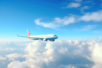 Fototapeta na wymiar Wings Overhead: Airplane in the Atmosphere