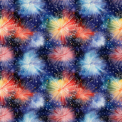 Naklejka premium seamless background with fireworks