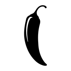 Chili Pepper hand drawn silhouette vector illustration.
