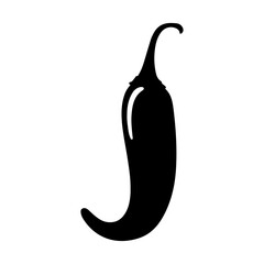 Chili Pepper hand drawn silhouette vector illustration.