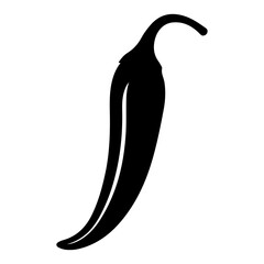 Chili Pepper hand drawn silhouette vector illustration.