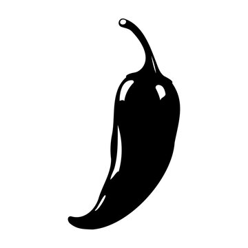 recommend clip art: Chili Pepper hand drawn silhouette vector illustration.