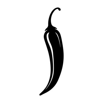 recommend clip art: Chili Pepper hand drawn silhouette vector illustration.