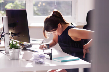 Back Pain Bad Posture Woman Sitting