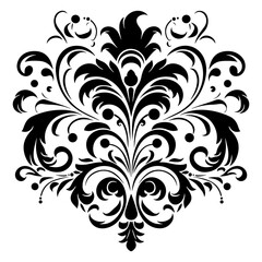 Elegant Luxury Decorative Elements Damask Style. 