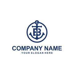 letter B anchor logo vector