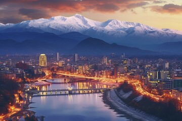 North Macedonia capital. Generative AI - obrazy, fototapety, plakaty
