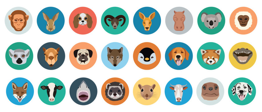 Free animal icons for commercial use.  Animal face icons
