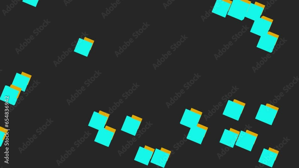 Poster gray background and dynamic squares. intro animation screensaver.