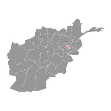 Kapisa province map, administrative division of Afghanistan.