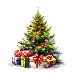 Obraz na płótnie Canvas christmas tree with gifts