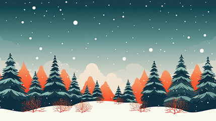 Fototapeta na wymiar winter landscape with christmas trees
