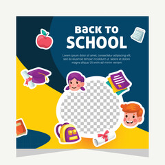 Back to school social media post. Template design