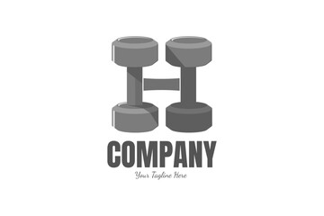 the letter H and barbell logo are suitable for fitness and health as well as those related to the gym