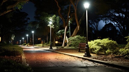 Naklejka premium View of street at night UHD wallpaper Stock Photographic Image
