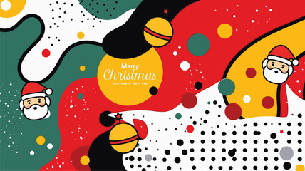 Christmas card and banner vector illustration in colorfull background 2024