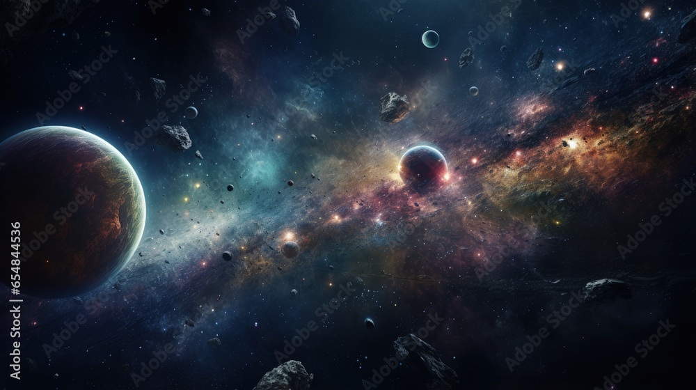 Poster beauty of space exploration showcased by celestial objects