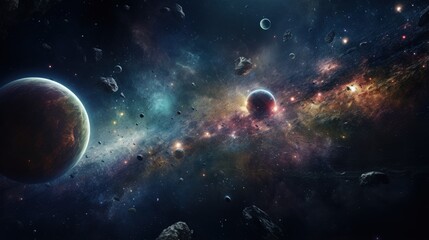 Obraz na płótnie Canvas Beauty of space exploration showcased by celestial objects