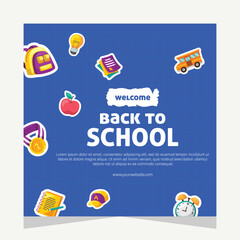Obraz premium Back to school social media post. Template design