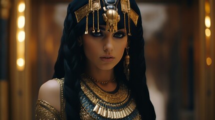 Portrait of the egyptian queen Cleopatra.generative ai
 - obrazy, fototapety, plakaty