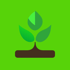 green leaf icon with leaf