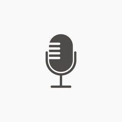 Microphone icon vector. mic, voicemail, karaoke symbol sign
