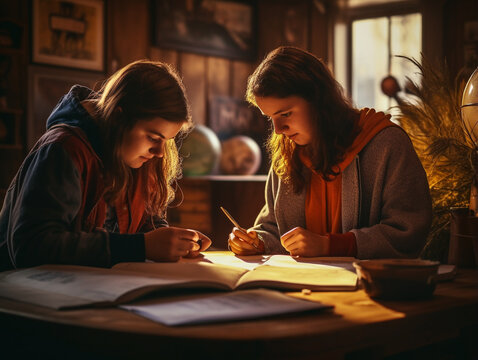 A Photo of Friends Taking a Moment to Reflect and Write Gratitude Letters to Each Other