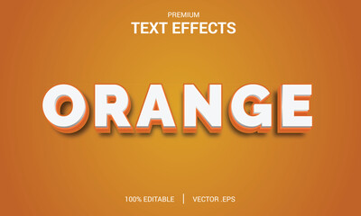 Obraz premium Orange Text Effect - Editable Text Effect Stock Vector - Illustration of font, character