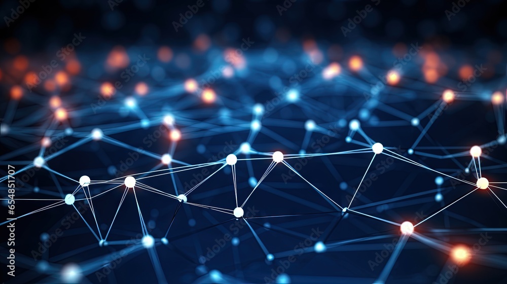 Poster structured network connections for business events scientific and digital backgrounds and 3d renderi