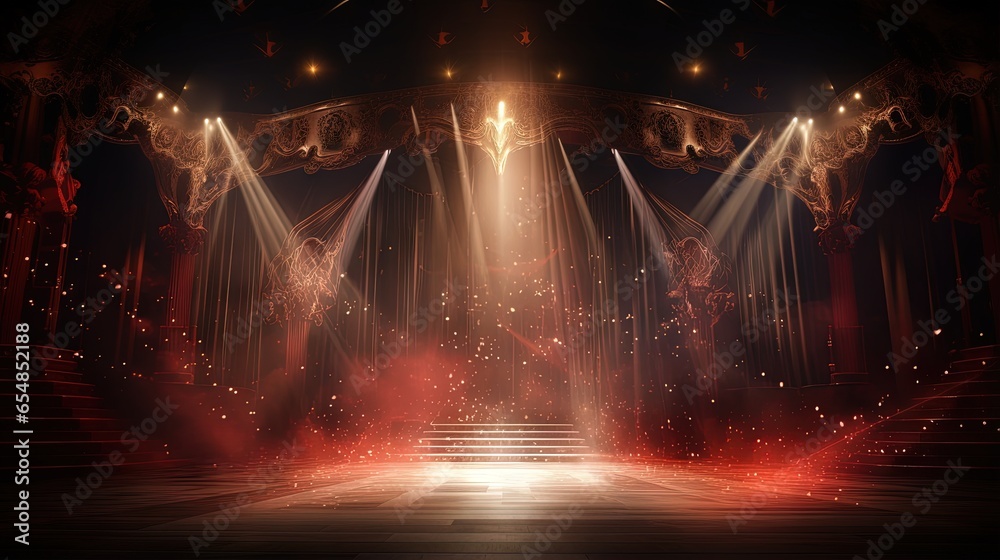 Poster Editing image source with impressive stage lighting and effects