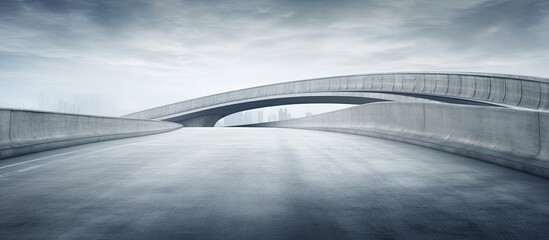 Curved road on Shanghai viaduct in China with copyspace for text