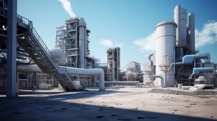 Plexiglas foto achterwand Industrial architecture of a cement plant factory © vxnaghiyev