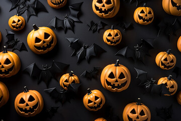 A picture of a halloween background with pumpkins in a modern style, halloween celebrations image