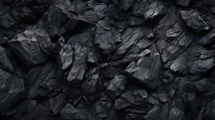 Papier Peint photo Lavable Texture du bois de chauffage Coal as energy source for industry viewed from above