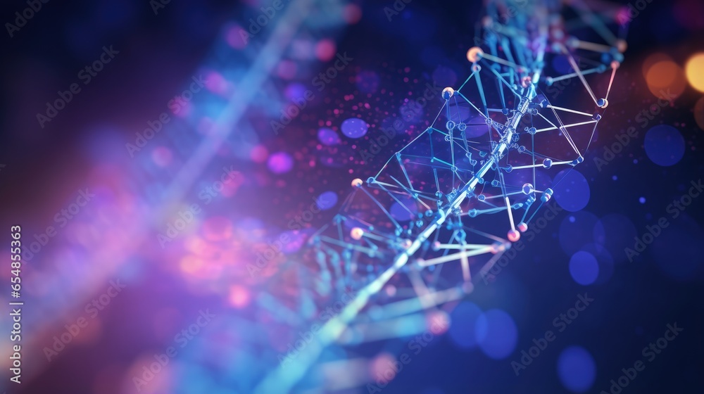 Poster illustration of dna sequencing with a 3d background