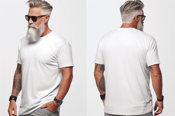 old grandfather casual t-shirt mockup