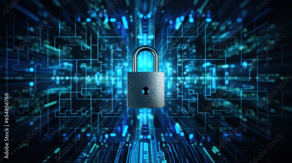 Leinwandbilder Data protection encryption internet security secure user data business confidentiality