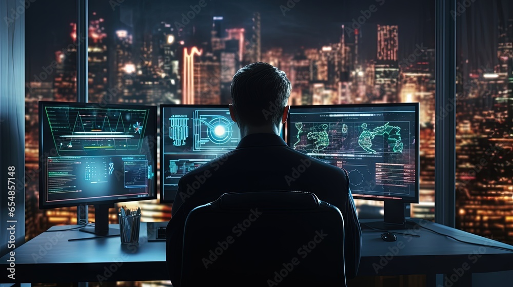 Poster Users express concern about using AI technology on a virtual computer screen due to potential malware or hacking risks highlighting the importance of cyber security and tech caution