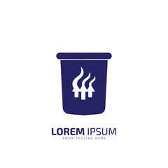 A logo of dustbin vector silhouette icon design template