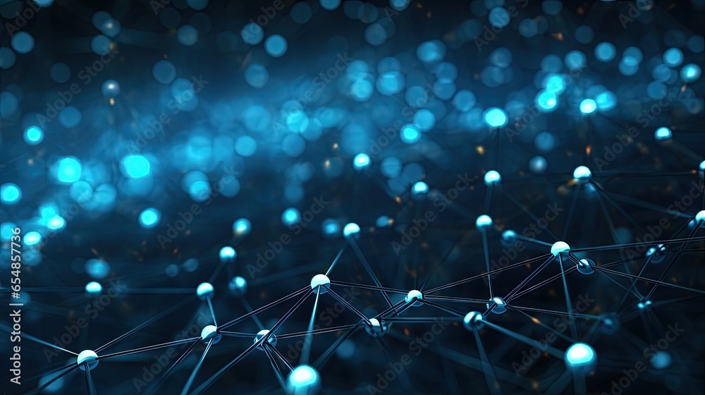 Aufkleber Structured network connections for business events scientific and digital backgrounds and 3D rendering