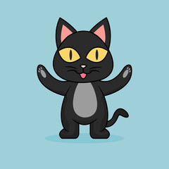 Funny cartoon cats cute black cat vector design