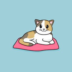 Funny cartoon Cats. Cute Triple Striped Cat Vector Design