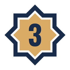 islamic shape with number  