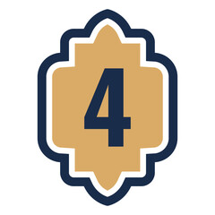 islamic shape with number  