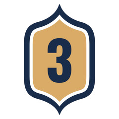 islamic shape with number  