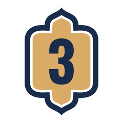 islamic shape with number  